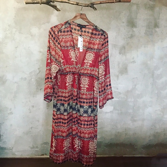 Anthropologie Tops - Anthropologie Balston Long Kimono red